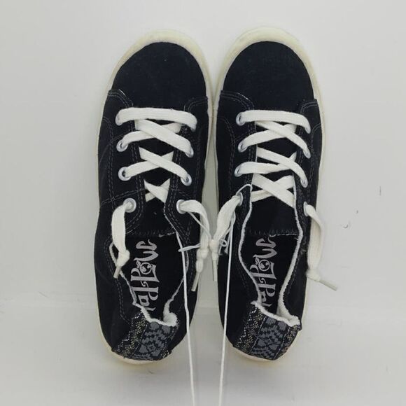Mod Pole Womens NEW Designer Black Laceup Sneakers - sz. 6 - Picture 3 of 6